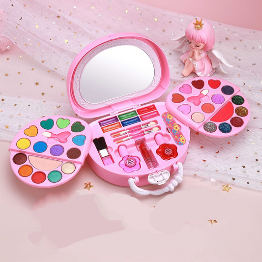 🏆50% DI SCONTO PER TEMPO LIMITATO💄Set Giocattolo Trucco Lavabile per Bambine con Borsa Rosa Portatile