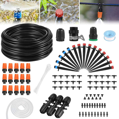 Kit di Irrigazione Automatica a Goccia per Giardino, Irrigatore a Risparmio Idrico