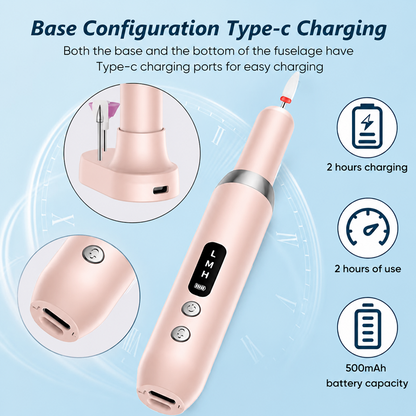 💅 50% DI SCONTO! 🔋 Trapano Elettrico per Unghie Senza Fili – Portatile, ricaricabile con base di ricarica – Manicure professionale a casa in tutta semplicità ✨
