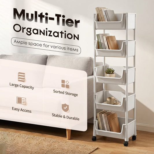 🦺Carrello Slim Scorrevole – Salvaspazio per Cucina, Bagno & Lavanderia ✨ Addio al Disordine