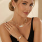 Elegante Set di Gioielli con Strass in 4 Pezzi