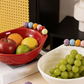 Divertente ciotola per snack a forma di piede con forchette da frutta integrate