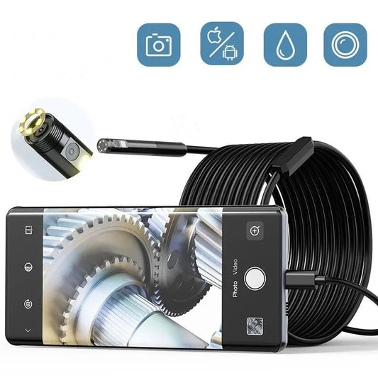 📹 Telecamera Endoscopica 1080P HD con Luce Regolabile – IP67 Impermeabile, Connessione USB-C, Ispezione Professionale