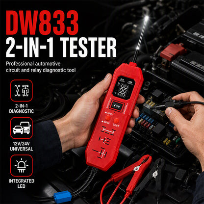 🔥 Novità 2026 & Best Seller🔥 Tester 2-in-1 per Circuiti Automotive e Relè – Display Digitale ✨