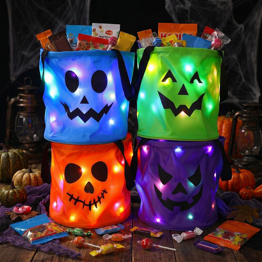 Secchiello per Dolcetti di Halloween con Luci LED