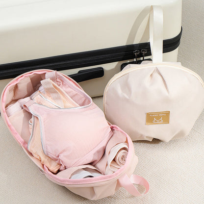 🧳 -50%! 👙 Pochette Portabiancheria Intima da Viaggio – Poliestere Morbido – Scomparti Dedicati – Cerniera Scorrevole – Rosa/Bianco – 2 Misure 🎒