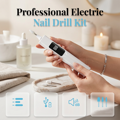 💅 Kit Professionale Fresa Elettrica per Unghie – Testine Intercambiabili, Display LED & Precisione – Manicure e Pedicure a Casa 🏠