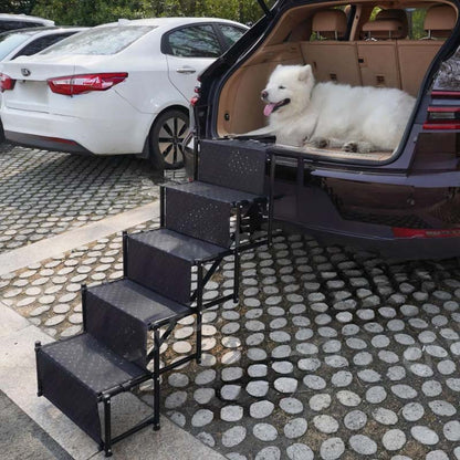 🐕 Scalini Pieghevoli Antiscivolo Portatili per Cani in Auto – 4 Gradini Resistenti per Animali Domestici
