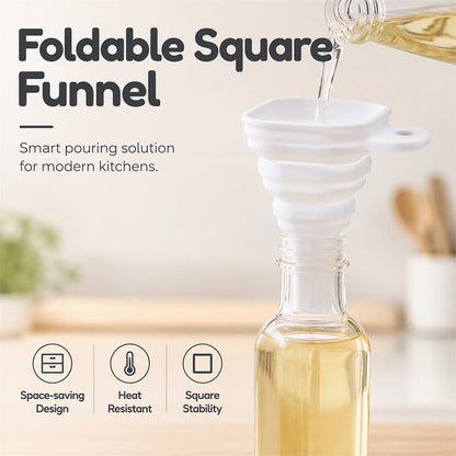 🍽️✨ Imbuto Pieghevole in Silicone a Bocca Larga – Resistente al Calore, Bocca Quadrata, Adattabile a Qualsiasi Contenitore