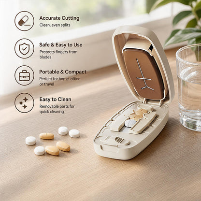 💊🛒 -50%! 🧴 Tagliacompresse Portatile – Taglio Preciso, Lama Protetta & Compatto.