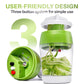 Grattugia Spirale per Verdure e Frutta – Lame in Acciaio Inox 304, Senza BPA, Verde