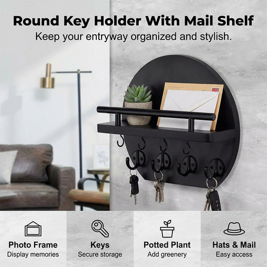 🔑 50% DI SCONTO! 🏠 Portachiavi da Parete – Legno & Metallo, 4 Ganci – Ideale per l'Ingresso ✨
