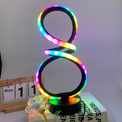 💡 Lampada da Tavolo Moderna a Doppia Elica – Design Artistico con Luce RGB e Dimmerabile