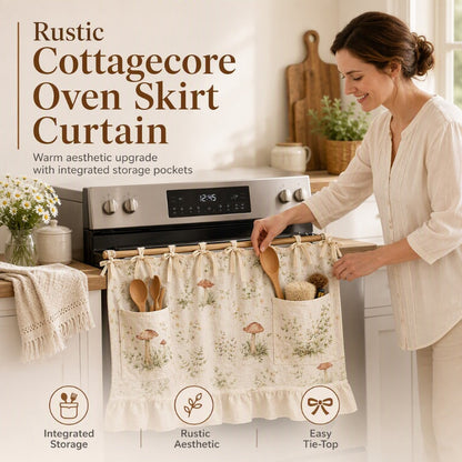 🍳 OFFERTA LIMITATA 50% DI SCONTO! ⚡ Tenda per Forno con Tasche Portaoggetti – Decorativa, Pratica, Resistente ✨