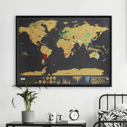 🌍Diario di viaggio con mappa del mondo da grattare | Gratta per registrare le tue impronte di viaggio, elegante decorazione murale e regalo perfetto per gli amanti dei viaggi !