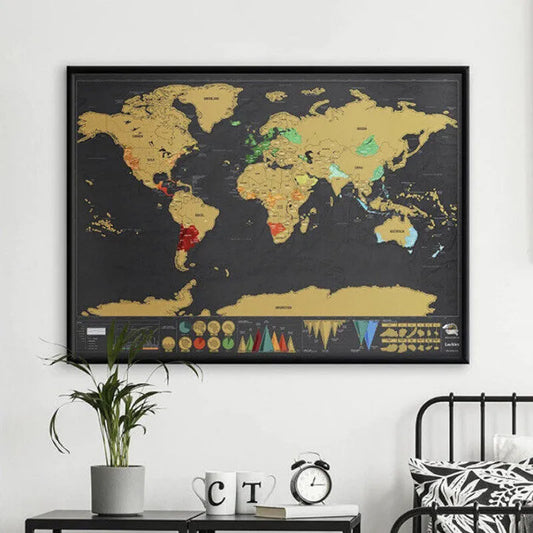 🌍Diario di viaggio con mappa del mondo da grattare | Gratta per registrare le tue impronte di viaggio, elegante decorazione murale e regalo perfetto per gli amanti dei viaggi !