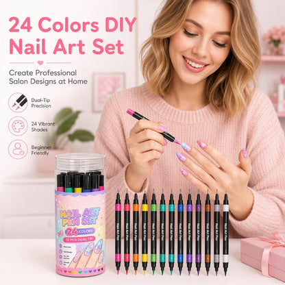 🔥 -50% Oggi: Set Penne per Nail Art a Doppia Punta – 24 colori vibranti, tratti precisi e riempimento fluido. Ideale per manicure fai da te. 💅🎨