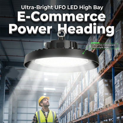 💡🏭 Lampada UFO LED 200W da Soffitto – Proiettore ad Alta Potenza per Magazzini, Officine e Illuminazione Industriale