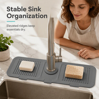 💧 Tappetino Paraschizzi in Silicone per Rubinetto – Drenaggio Automatico, Antimuffa, Versatile
