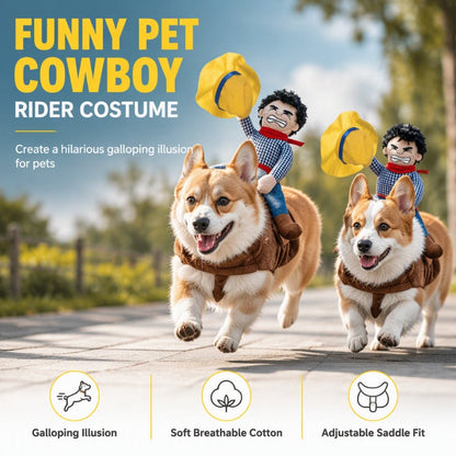 ✨ 50% DI SCONTO ✨🤠 Costume da Cowboy per Cani – Originale Costume per Animali per Carnevale, Foto e Feste