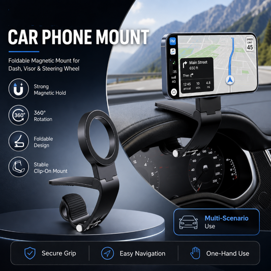 🧲 Supporto Magnetico Auto Con Rotazione A 360° Per Una Guida Più Pratica