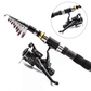 Set completo di attrezzatura da pesca da viaggio con borsa per il trasporto