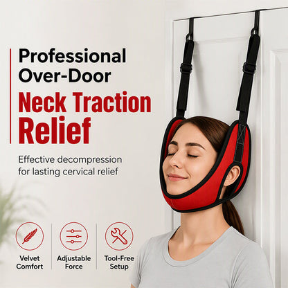 🔥 PROMO LAMPO: 50% DI SCONTO! Dispositivo di trazione cervicale da porta – amaca di decompressione con cinghie regolabili per alleviare i dolori al collo comodamente a casa ✨💆‍♂️