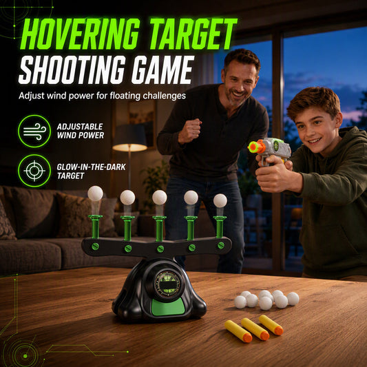 Set di Gioco di Tiro con Palline Volanti Elettriche, Palline Fluttuanti, Bersaglio Elettronico Luminescente al Buio per Bambini