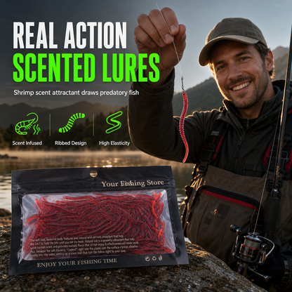 🔥 -50% Oggi: Esche Morbide a Lombrico per Pesca – Aroma al Gambero e nuoto realistico, gomma TPR elastica e resistente ai morsi. Fosforescenti, per acqua dolce e salata, 8 cm. 🎣
