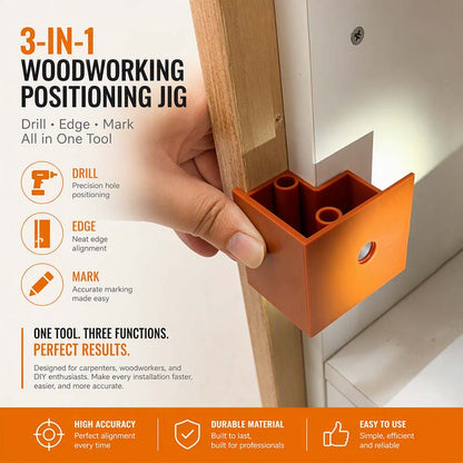 📢📢 50% DI SCONTO!! ⏰ Localizzatore 3 in 1 per Installazione di Falegnameria e Ammortizzatori per Armadietti – Doppio Uso per Fori da 20 e 23 mm con Strumento di Tracciatura e Taglio
