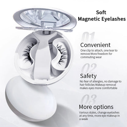 Ciglia Finte Magnetiche Effetto Naturale e Soffice con Applicatore