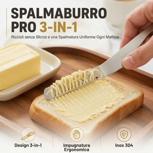 Coltello da burro e spalmatore 3 in 1 professionale in acciaio inossidabile 304