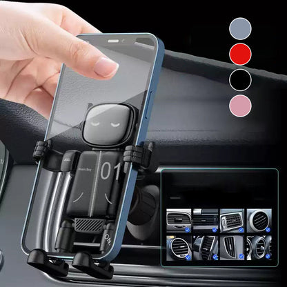 Supporto smartphone auto robot 🤖360° Rotazione｜✋Sgancio Monomanuale｜🔩Montaggio Veloce. 🌟Il supporto ABS+PC si fissa alla bocchetta dell’aria, regola l’angolo di navigazione e consente di inserire il telefono con una sola mano nei tuoi spostamenti.