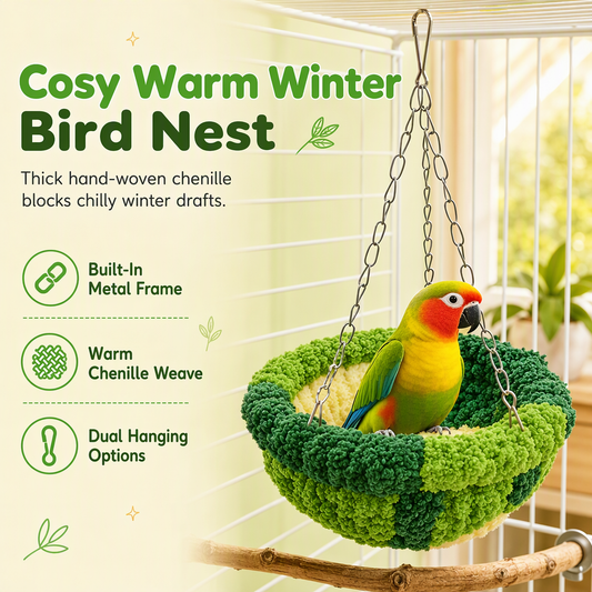 🎄 OFFERTA A TEMPO LIMITATO: -50%! ⏰ Nido Invernale Caldo in Cotone da Appendere per Uccellini, Pappagallini e Calopsitte 🦜✨