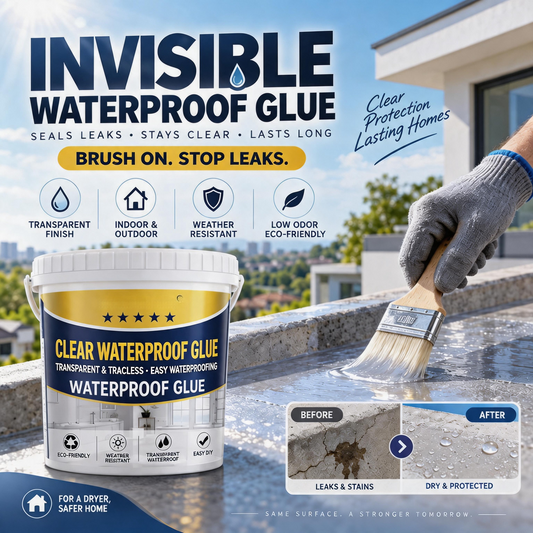 💧 Sigillante Trasparente Impermeabile con Pennello – Ripara Perdite in Bagno, Cucina, Tetto e Davanzali ✨