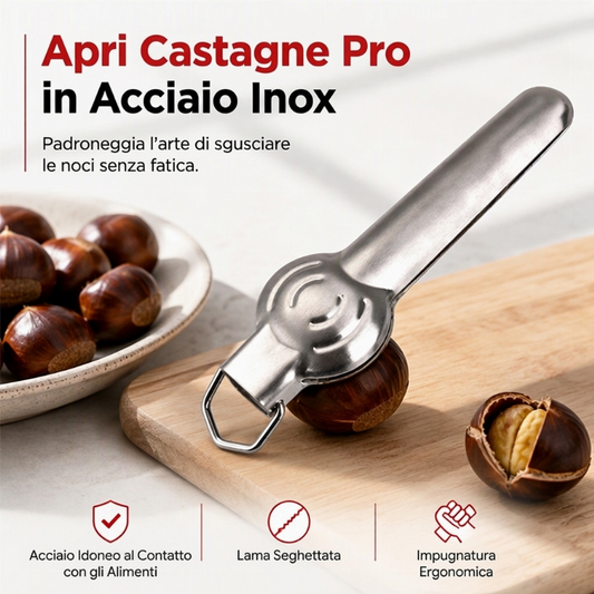 🔥🌰 Schiaccianoci e Sgusciacastagne Inox – Apri Noci e Castagne Facilmente ✨