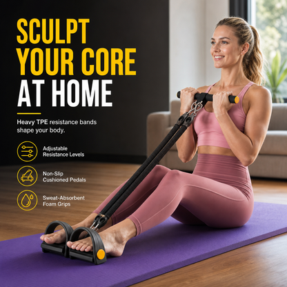 Corda Elastica Multifunzionale con Pedali di Resistenza per Addominali, Fitness e Yoga