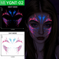 📢📢 Prendi 1, Ricevi 1 Gratis ⏰ Tatuaggi Temporanei Facciali Luminosi per Halloween – Si Illuminano al Buio, Impermeabili e Sicuri