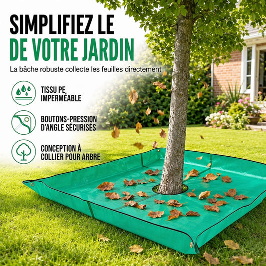 Telo da Giardino per Raccolta Foglie e Potature con Foro Centrale