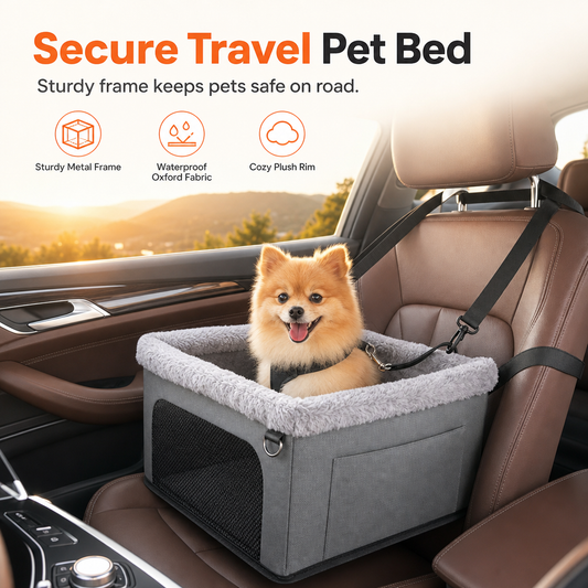 🐶🚗 Seggiolino Auto da Viaggio per Cani, -50%! Struttura Metallica Robusta, Tessuto Oxford Impermeabile e Cintura di Sicurezza 🛡️