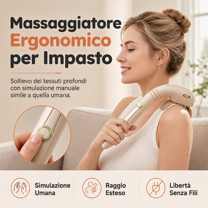 🔥 Massaggiatore cordless a manico lungo 💆‍♂️💨 per schiena e spalle ✨