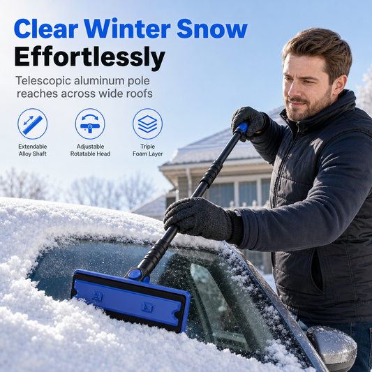 🚗❄️ Sconto 50%! Pala da Neve e Raschietto per Ghiaccio Auto con Manico Telescopico ✨