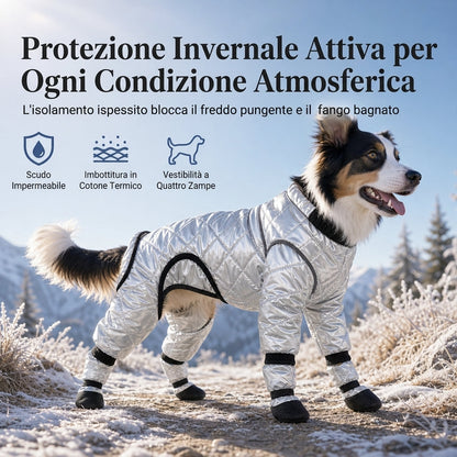 ⏳🔥SCONTO DEL 50% PER TEMPO LIMITATO! ⏰Tuta Invernale Impermeabile per Cani a Copertura Totale, Fodera in Pile, Cappotto Caldo e Spesso a Quattro Zampe🐾