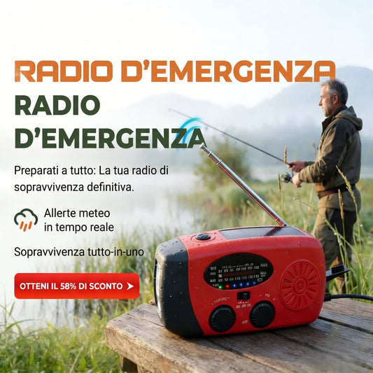 📻 -58% DI SCONTO SUBITO!🔋Radio solare di emergenza portatile multifunzione⚡