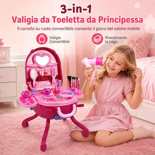 📢📢 SCONTO DEL 50%🎀 Valigetta Trucciolo Finti per Bambine – Set Gioco Portatile per Vestire, si Riporta e si Gioca Ovunque ✨