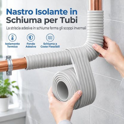 ❄️ Rivestimento isolante autoadesivo in schiuma per tubi