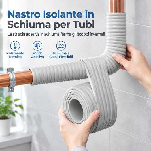 ❄️ Rivestimento isolante autoadesivo in schiuma per tubi