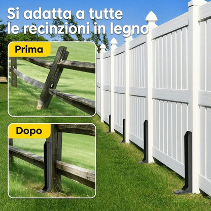🏡Kit per la riparazione di pali per recinzione pesanti – Robusto e antiruggine, facile da installare, supporto forte, efficace per riparare pali per recinzione allentati e rotti
