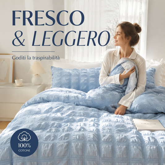 🔥 50% DI SCONTO 🛏️ Set copripiumino minimalista seersucker – Set di biancheria da letto a 3 pezzi tinta unita, morbido e traspirante per la zona notte ✨