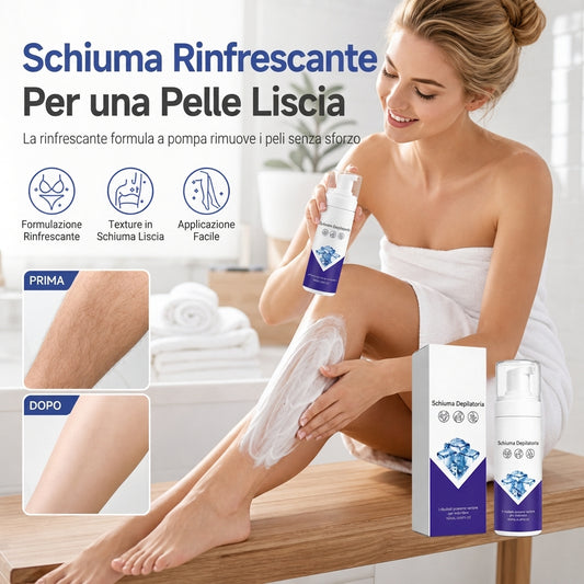 Schiuma depilatoria delicata e idratante per i peli del corpo
